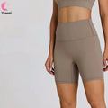 Women's High Waist Biker Shorts with Pockets Solid Style Yoga Running Workout Gym Shorts for Summer Comfortable Biker Pant