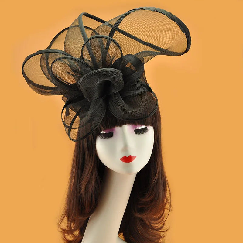 England Boutique Women Red Blue Green Designer Kentucky Gauze Fascinator Clip Hair Head Accessories for Hair Sale