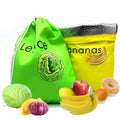 Custom Design Stop Food Waste Foil Inside Reusable Produce Bags Banana & Lettuce Drawstring Bag Fruit Vegetable Storage Bag
