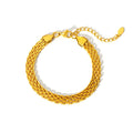 INS Style Vintage Titanium Steel Woven Chain Waterproof Stainless Steel PVD 18K Gold Personality Niche Necklace Jewelry