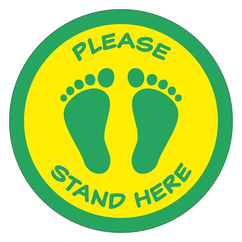30cm Arrow Printing Distance Marker Ground Signs Distancing Floor Sticker Round Safety Sign PVC Sticker
