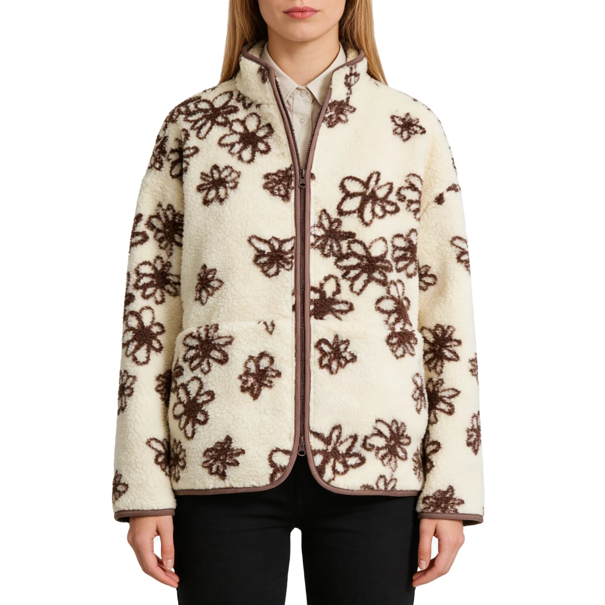 Lamb Wool Coat Plus Size Women Soft Jacket Coat Vintage Long Sleeve Female Outerwear Chic Lamb Wool Jacket