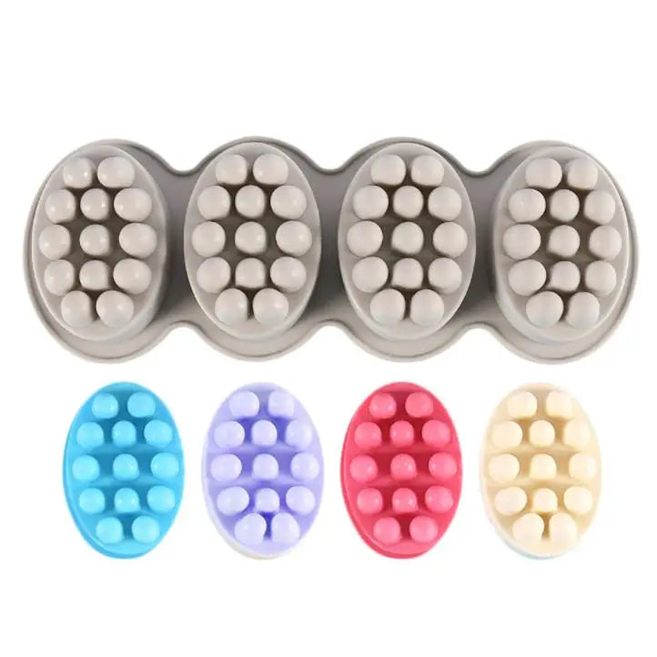 13 Holes Handmade DIY Silicone Oval Dot Massage Soap Candle Mold for Saop Making Tool