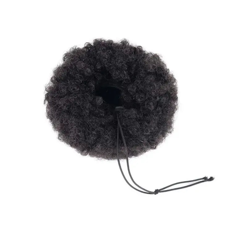 Afro Puff Drawstring Ponytail Extension for Black Women Synthetic Short African Curly Bun Extension Bun Extending Upward