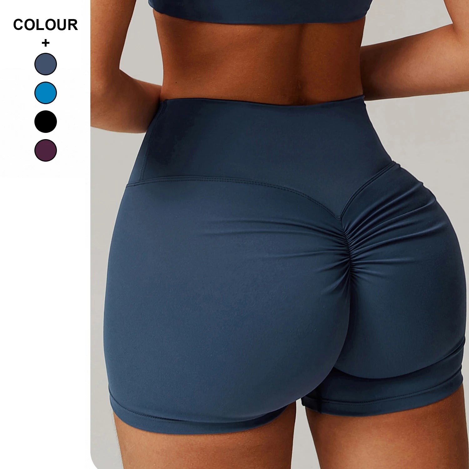 Custom Quick Drying High Waist Scrunch Butt Lifting Yoga Shorts Peach Hip Lift Running Fitness Pants Women Tight Sports Shorts