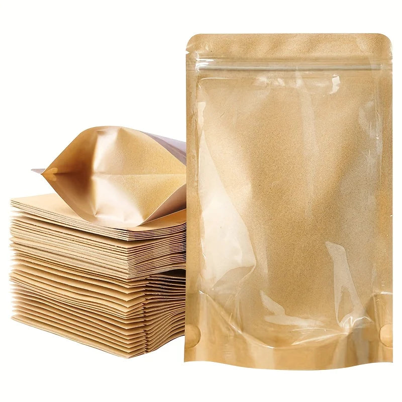 Factory Direct Resealable Multipurpose Storage Ziplock Stand up Pouch Zippered Snack Bag with Clear Window