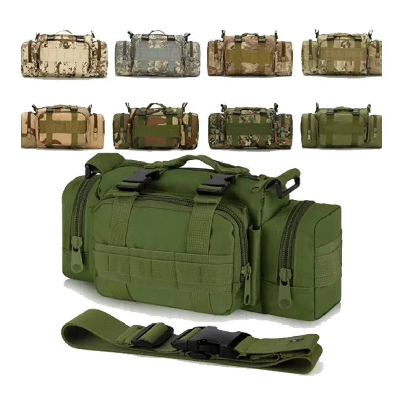 Unisex Outdoor Waterproof Anti-Theft Tactical Waist Pack Oxford Zipper Molle 3P Chest Shoulder Bags Hunting Camping Hiking