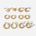 Fashion 18k Gold Plated Stainless Steel Gold Silver Interchange Geometric Hoop Earrings for Women