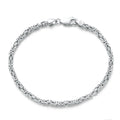 JOYFFO Handmade in Italy Unisex 925 Italian Sterling Silver 2.5mm Byzantine Bracelet