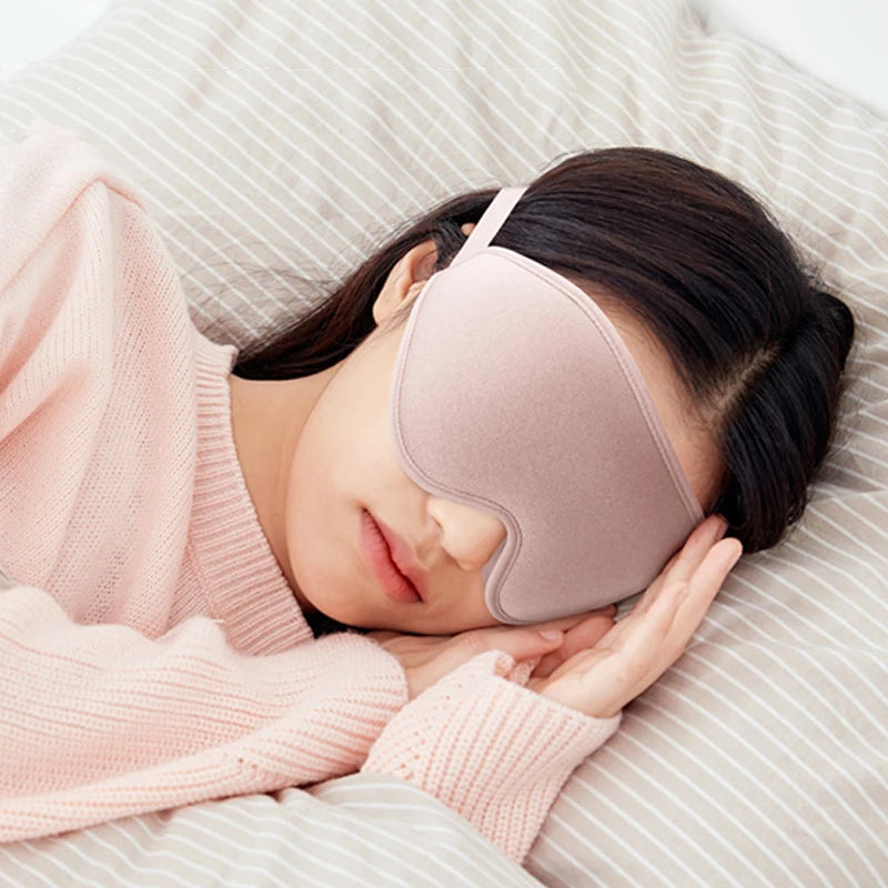 No Pressure Seamless Stereo 3D Contoured 100% Blackout Eye Mask for Sleeping with Adjustable Strap