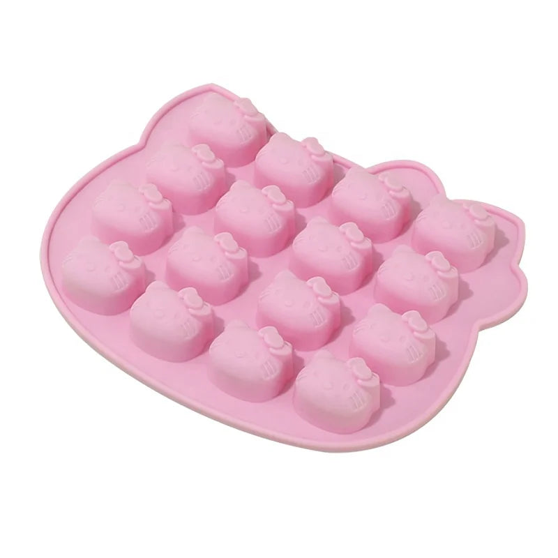 16 Cavities Cute Cat Kitten Cake Mold Silicone Cat Ice Tray Baking Mold Chocolate Mold