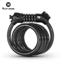 WEST BIKING Cute Cartoon Fish Children Bike Password Lock 1.2M Password Lock 5-digit/4-digit Combination Bicycle Cable Lock