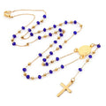 Stainless Steel Religious Jewelry Items Catholic Virgin Mary Chain Rosary 3.5mm 6mm Crystal Beads Rosary Women Men Necklaces