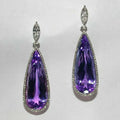 CAOSHI Brand Design Women Big Water Drop Shape 3A Purple Dainty CZ Zirconia Crystal Dangle Earrings Bridal Wedding Drop Earrings