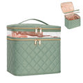 Relavel Portable Large Capacity Makeup Organizer Double Layer Makeup Bag Vertical Storage Cosmetic Case for Women