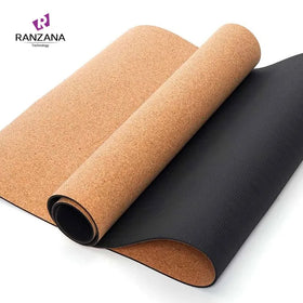 Custom Eco-Friendly High Density Cork & Natural Rubber Yoga Mat 3mm Thick 183x61cm SGS Certified