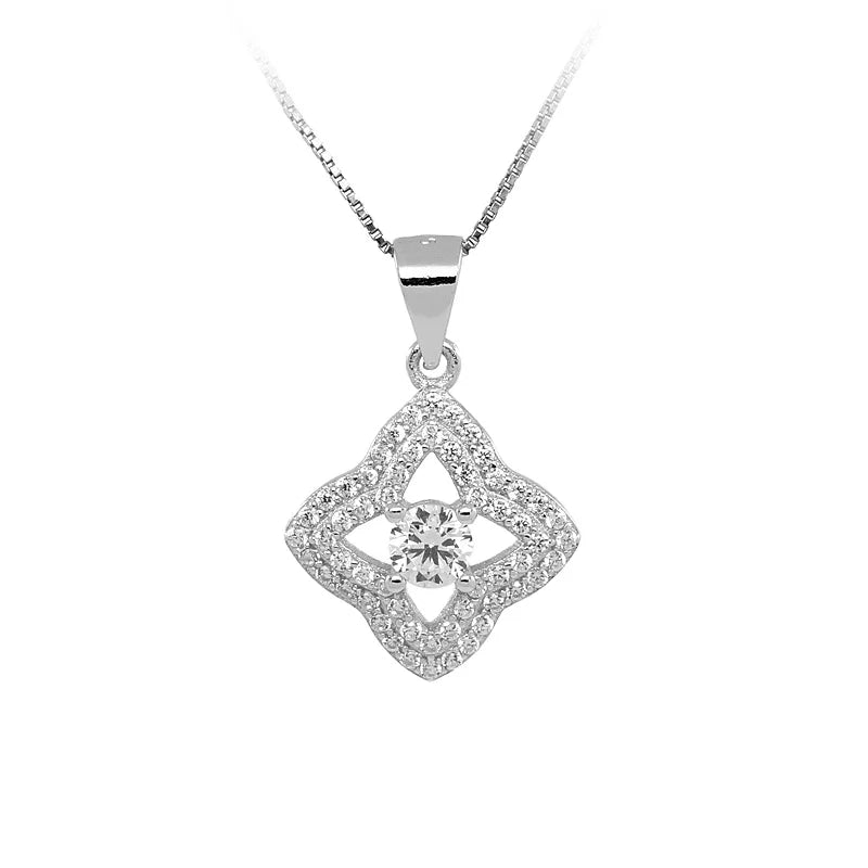 PZA2-008 Sparkle Shinny Star Shaped Pendant Cubic Zircon 5A Zircon 925 Silver Jewelry Supplier