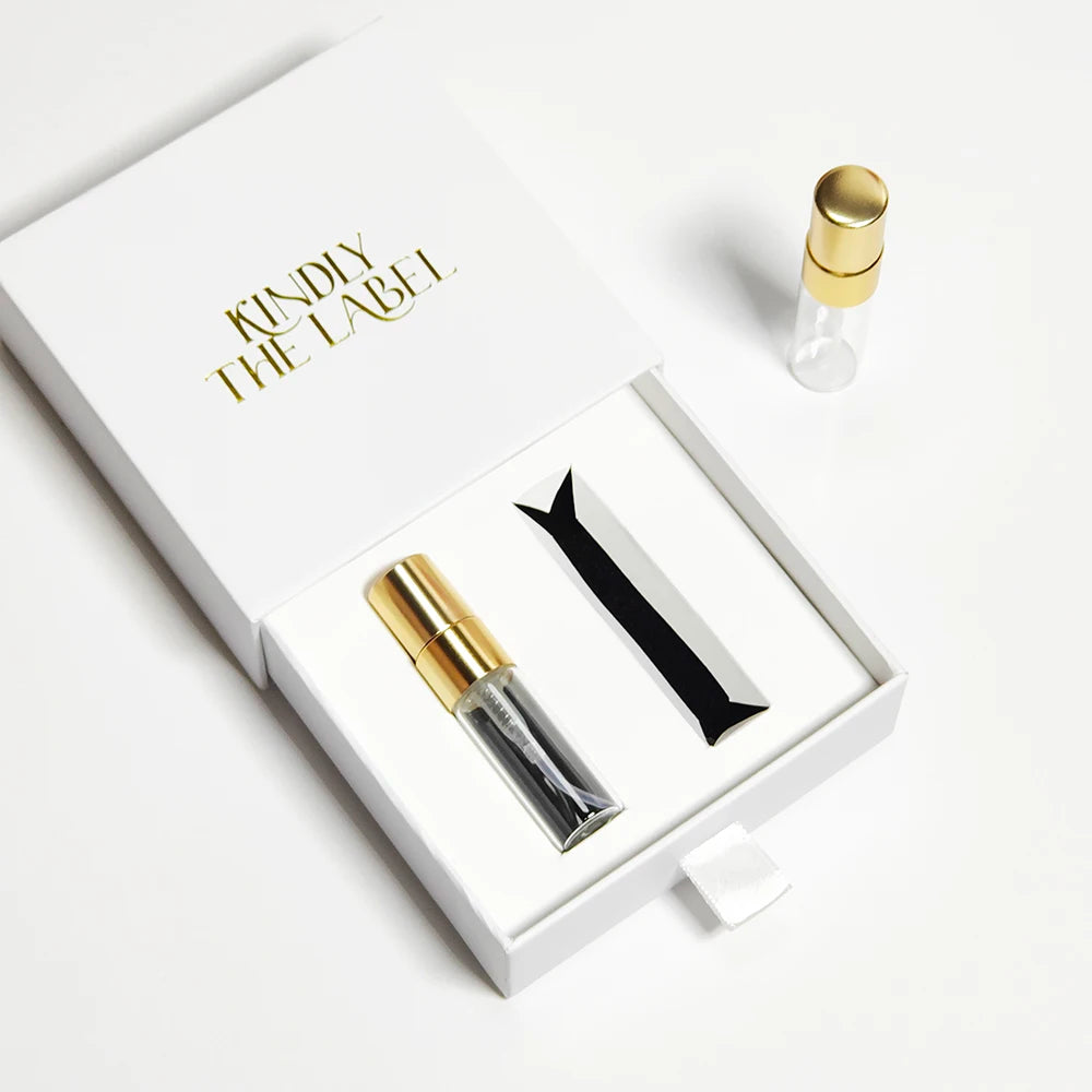 Printed Empty Packaging 2ml 3ml 5ml 10ml Black 'Costum Logo Custom Luxury Perfume Sample Bottle With Box