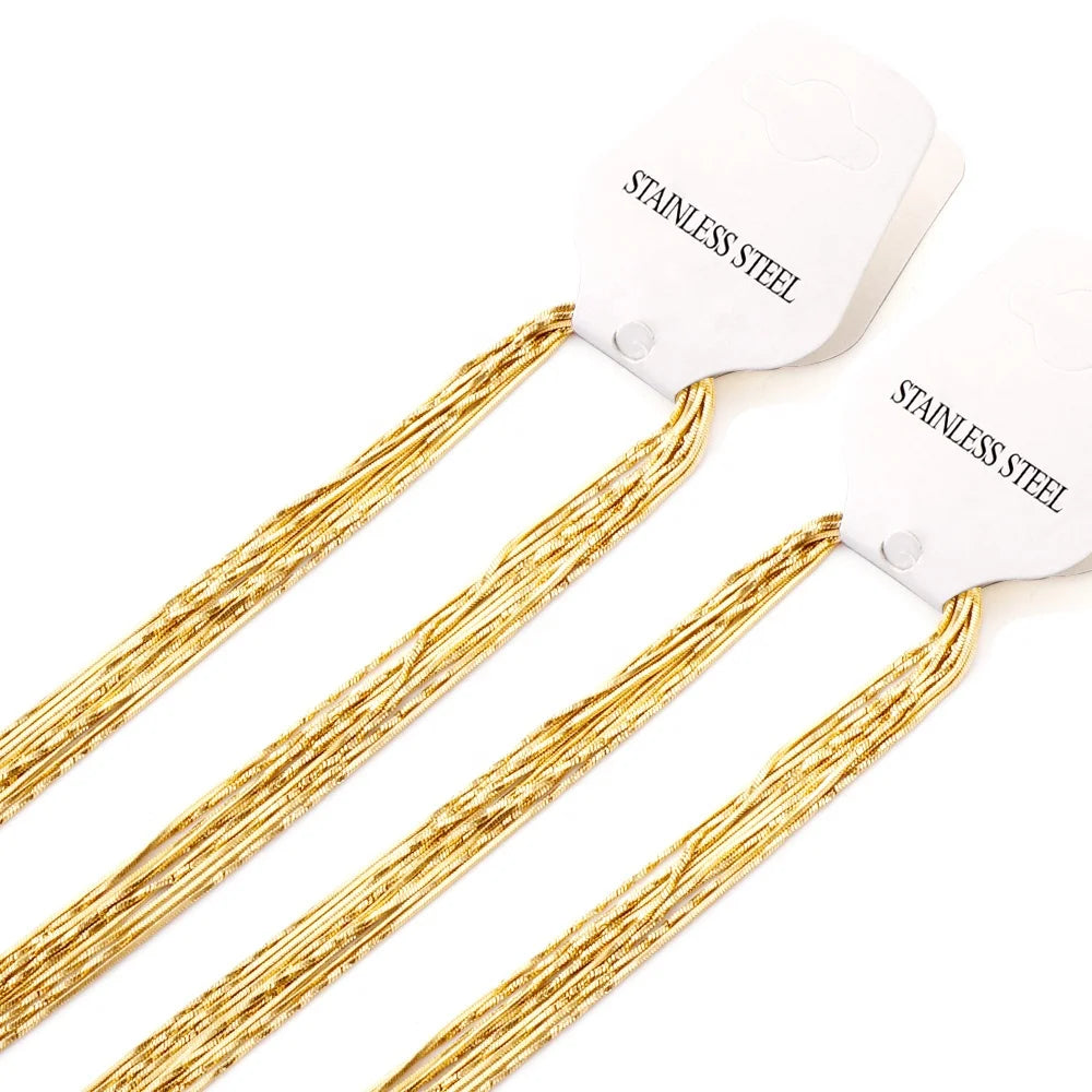ASON Wholesale Customized High Quality Stainless Steel PVD Gold Plated Snake Chain Necklace