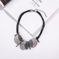 TongLing European Exaggerated Black Matte Luxury Necklace Jewelry Female Choker Necklace for Girls
