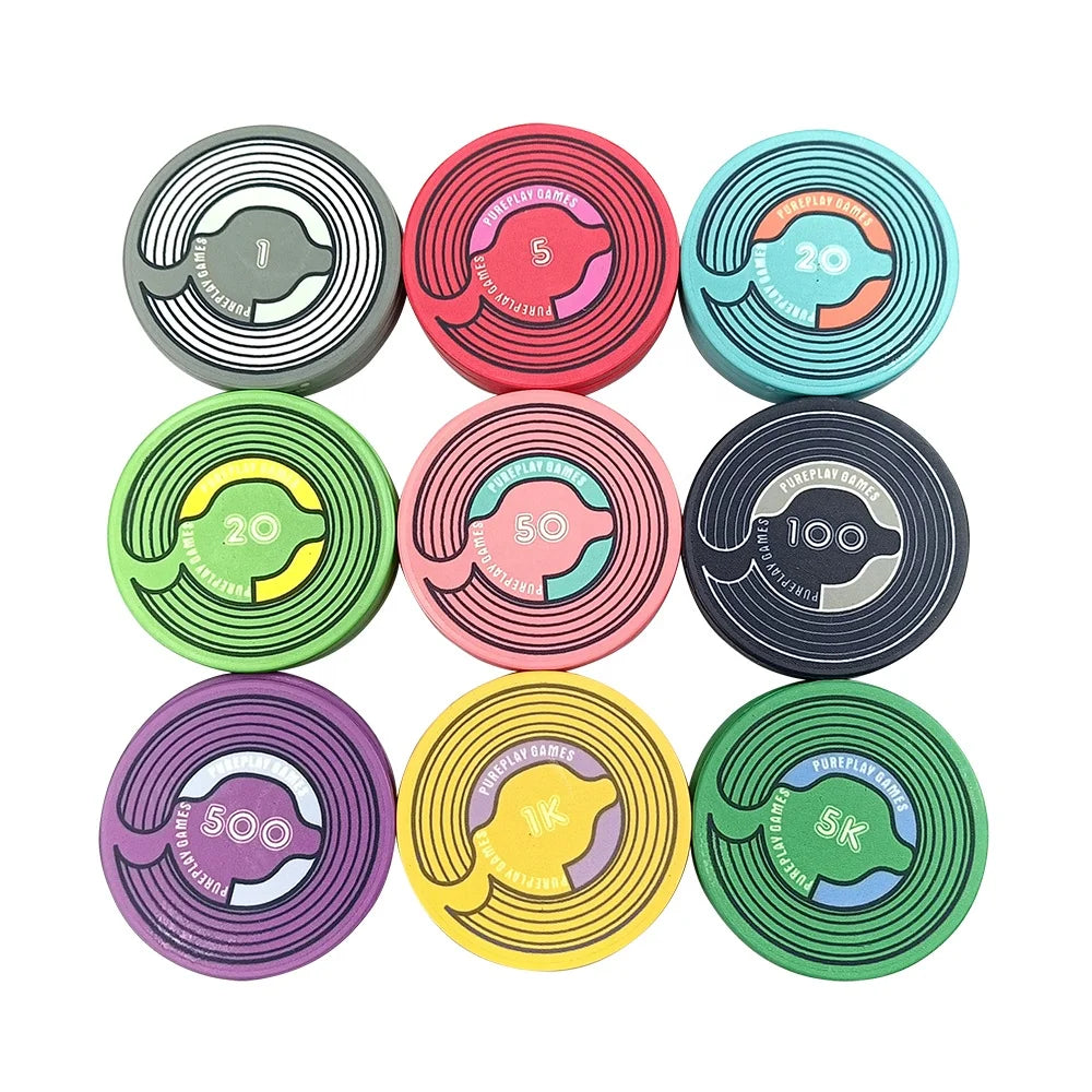 Ready to Ship Ceramic 39mm Poker Chips 10g Custom Ept logo Free Design Free Sample From Kaile Poker Chips Factory for Table Game