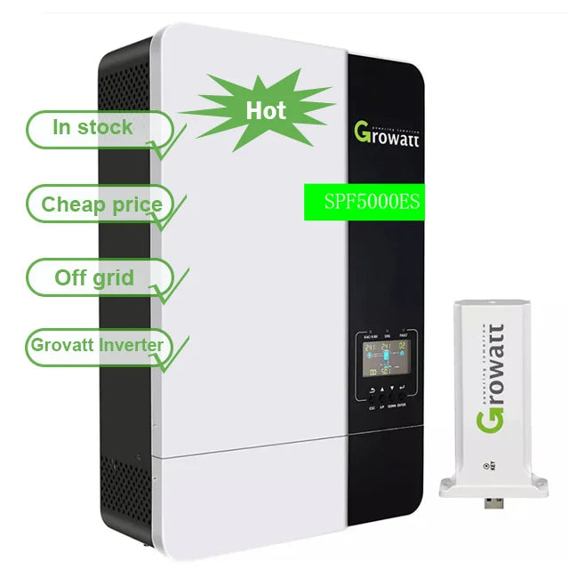 Hot Sale Growatt 5kw 5000w 5000watt Mppt Changer 230v off Grid Lifepo Battery 48v Power 48vdc to 220vac Inverter in Stock