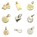 Wholesale Gold Cut Out Charms Zinc Alloy Custom Small Round OEM Metal Jewelry Label With logo