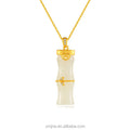 Certified Ancient Silver Gilt Inlaid Jade Bamboo Festival Hetian White Jade S925 Silver Pendant Jade Pendant Necklace Gift Gift
