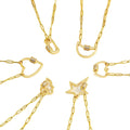 Wholesale Simple Geometric Creative Minimalist Gold-Plated Brass Necklace Female's Exaggerated Punk Metal Chain Trendy Jewelry