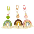 Korean Niche Design Rainbow Candy-Colored Beaded Keychain
