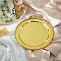 Classical Style Golden Plated Restaurant Bar Butler Round Metal Serving Tray