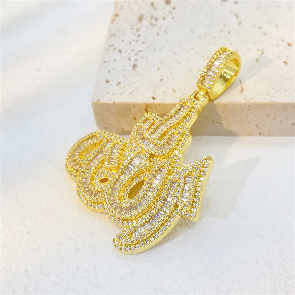 Golden Cross S925 Silver Plated/Gold Plated Hip Hop Link Chain Necklace with Moissanite Geometric Design Durable & Stylish