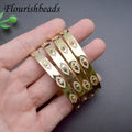 Eye Shape Adjustable 7mm Wide 18k Gold Plating Brass Metal Luxury Fashion Jewelry Bracelets Bangles for Birthday Party Gifts