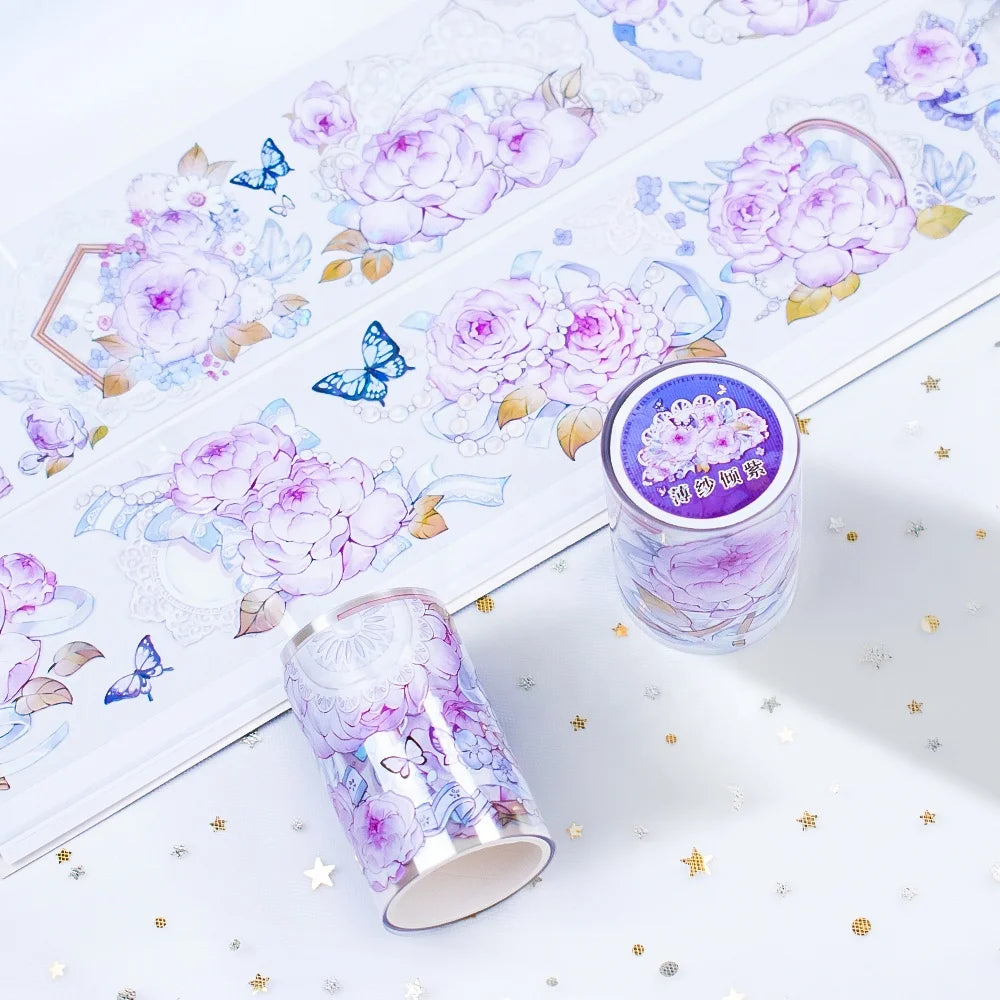 Custom Journal High-end Flower PET Tape with Shell Holographic Foil PET Tape Manufacturer