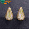 Dropshipping Pass Diamond Tester Micro Paved VVS Moissanite Iced Out Tear Drop Earrings 925 Sterling Silver Teardrop Earrings