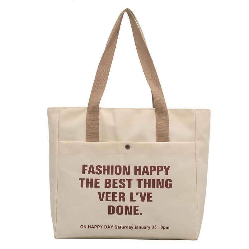 Factory Wholesale Spot Ladies Hand-held Canvas Bag Tote Bag for Shopping and Commuting Groceries Promotional Bags