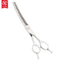 AR-TQ02 Japanese Stainless Steel Mirror Polished Handmade Upward Curved Dog Chunker Shears Pet Grooming Thinning Texturizing