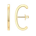 Hainon 925 Silver Stud Earrings Open C Shape Thick Gold Plated Simple Hypoallergenic Jewelry Earring for Women