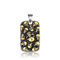Supplier Black Ink Filled 3D Casting Custom 316L Stainless Steel Skull Pendant for Men