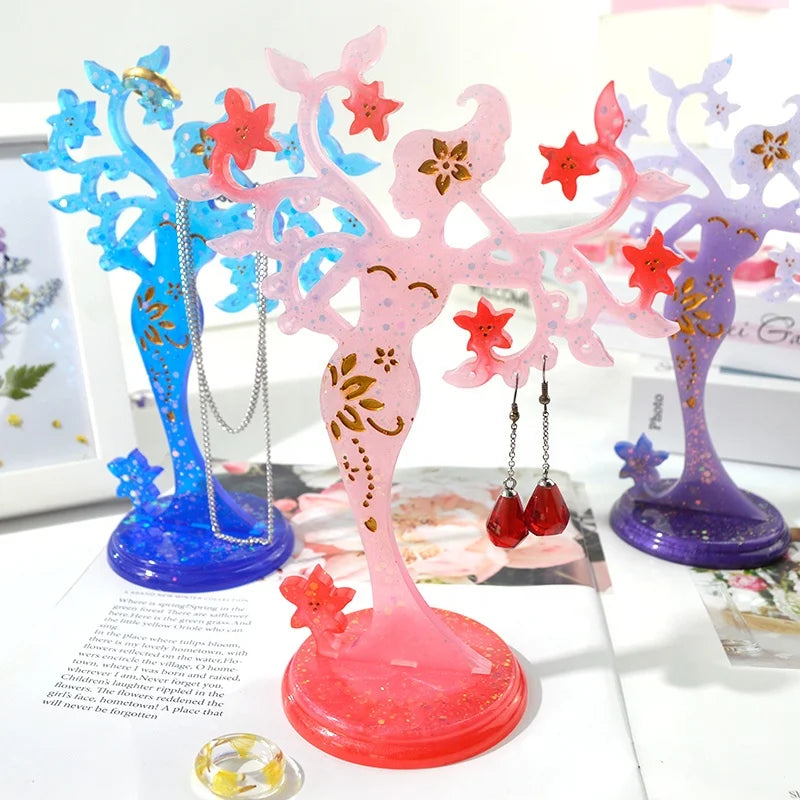 DM096 EpoxyJewelry Shelf Molds Handmade Crystal Silicone Mold Decorative Craft DIY Jewelry Display Stand Silicon Resin Epoxi