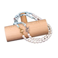 Powell Wholesale Handmade Moonstone & Emerald Beaded Necklace for Weddings & Gifts Tarnish-Free Half Freshwater Pearl Inlay