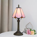 Vintage Stained Glass Table Lamp Pink 6-inch Small Table Lamp Living Room Bar Room Restaurant Bedroom Bedside Decorative Lamp