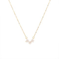 Fashion Minimalist Jewelry 925 Sterling Silver Necklace Three Pentagram Star Full Diamond Gold Plated Necklaces Women