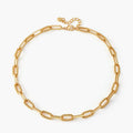 Classic Brass 18K Gold Plated Bohemian Necklace with Figaro Chain Design Choker for Women's Party Occasions