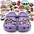 Fashion New Designer Cartoon Kawaii Sushi Panda Clip Accessory Rubber Plastic Buckle Wholesale Japan Food Clogs Charm Set