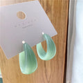 2021 Acrylic Candy Color Hoop Earrings Statement Transparent Round C Shaped Acetate Acrylic Resin Earrings for Women