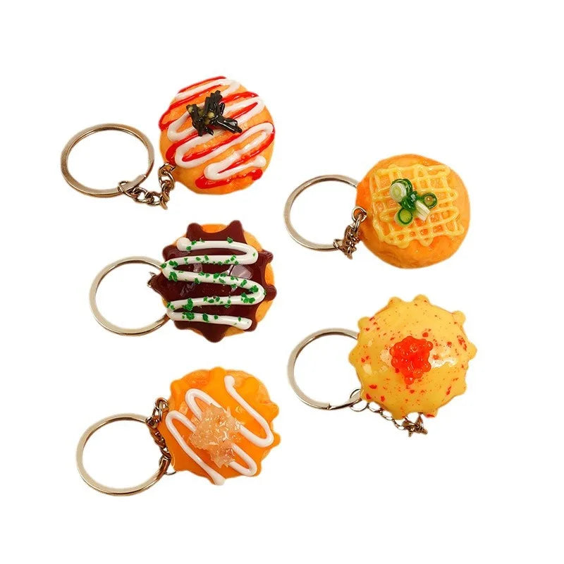 Wholesale Miniature Food Keychain PVC Snake Snack Fast Food Keychains