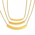 Joolim Jewelry 18K Gold Plated Square Tube Pendant Snake Chain Necklace Dainty Necklace