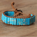 Bohemian Turquoise Bracelet for Women Fashion Jewelry Handcrafted Adjustable Gemstone Beaded Dainty Stone Bracelet