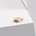 Best Selling Women Jewelry Stainless Steel Big Zirconia Eye Shape Ring